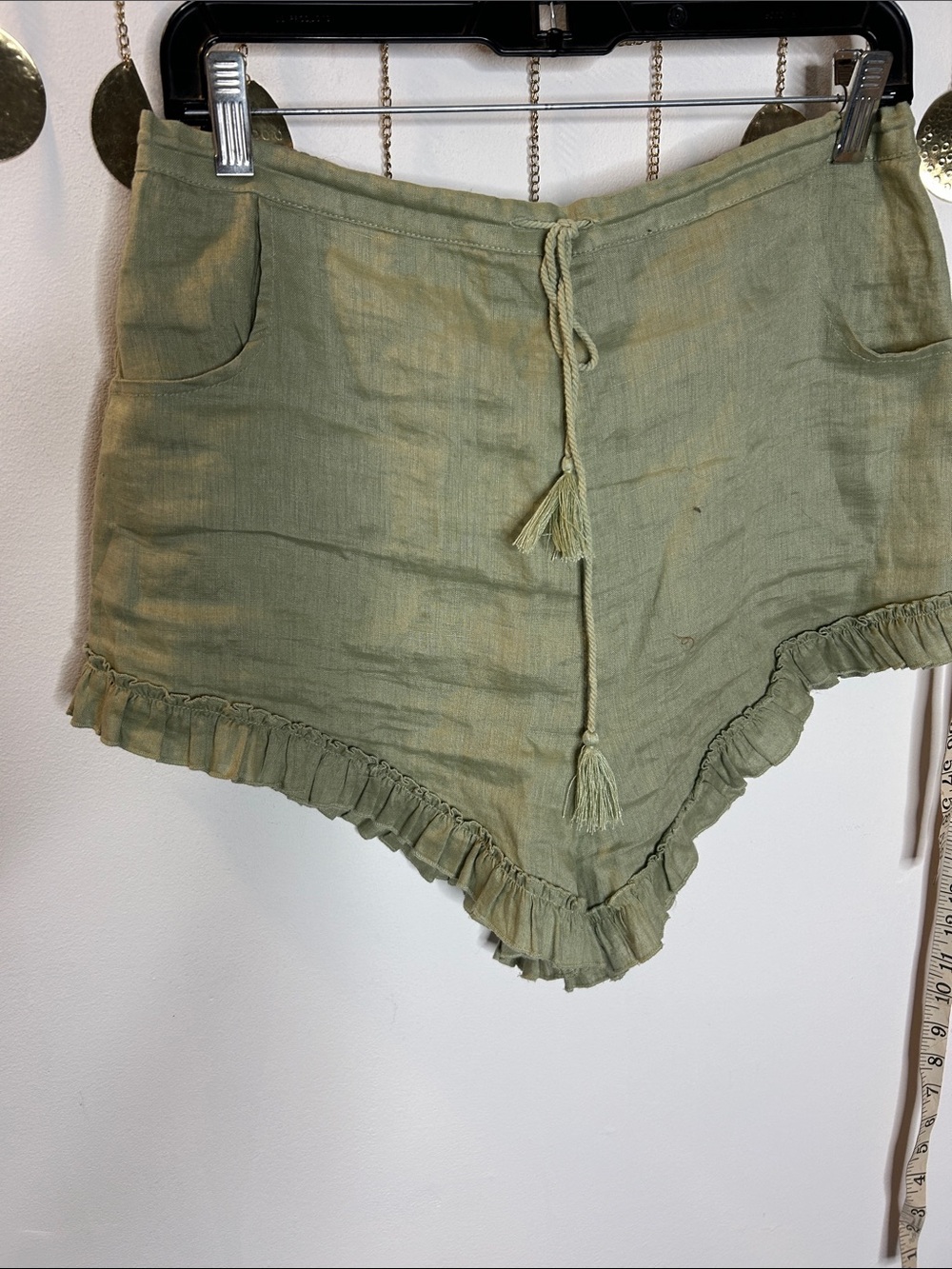 🌸Spell🌸 Sage Ruffle Trim Shorts XL - Picture 2 of 5